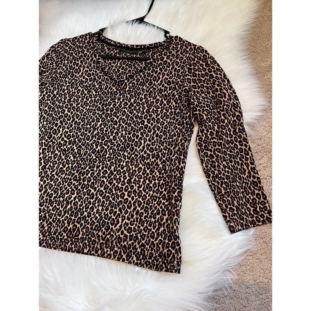 Amber Sun Leopard Animal Print Shirt Small - Picture 2 of 9